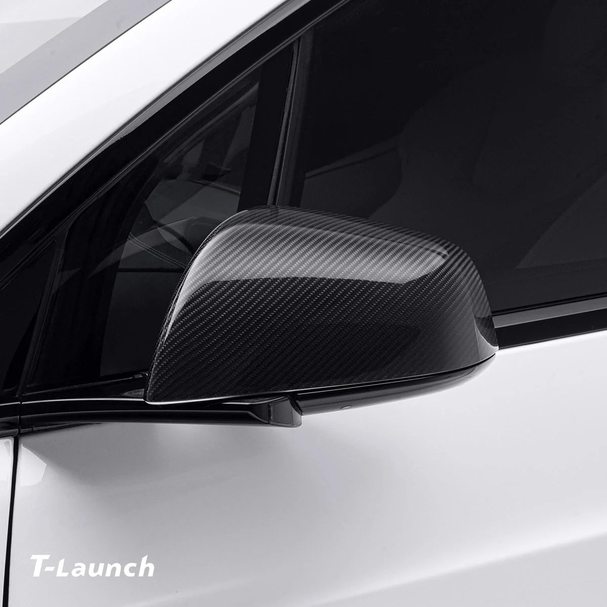 [Real Carbon Fiber] OEM Rear View Mirror Covers (1 Pair) for Tesla Model X 2021+