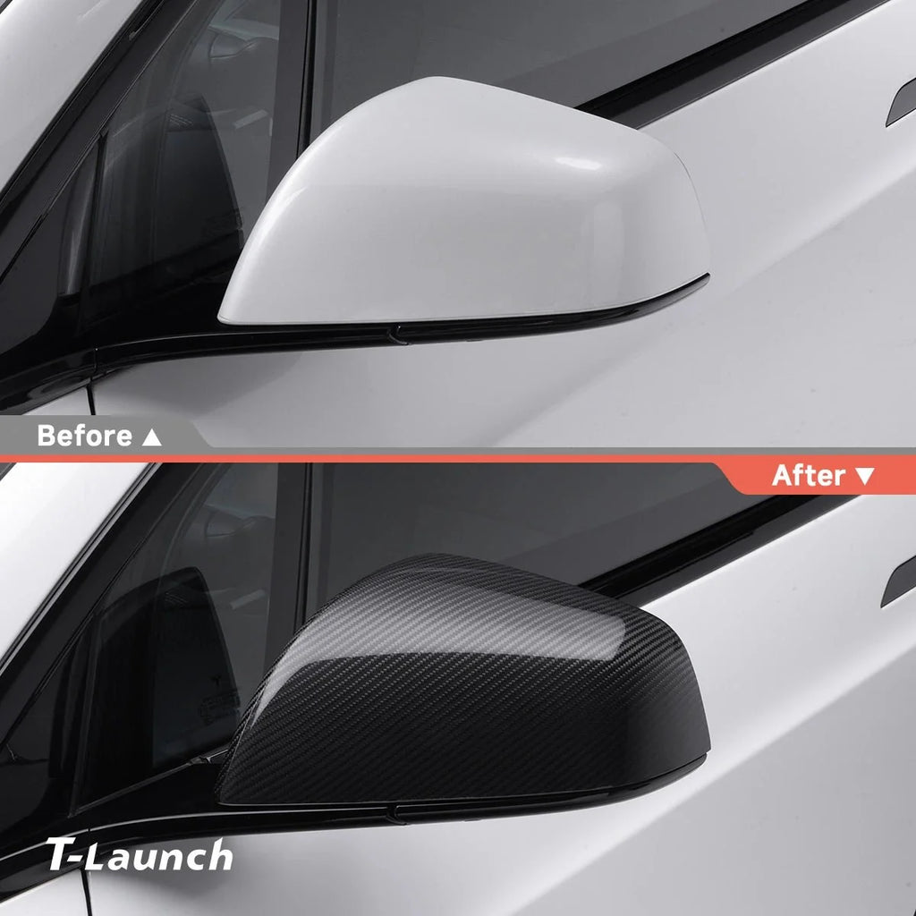 [Real Carbon Fiber] OEM Rear View Mirror Covers (1 Pair) for Tesla Model X 2021+