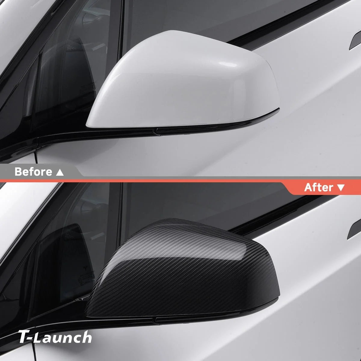 [Real Carbon Fiber] OEM Rear View Mirror Covers (1 Pair) for Tesla Model X 2021+