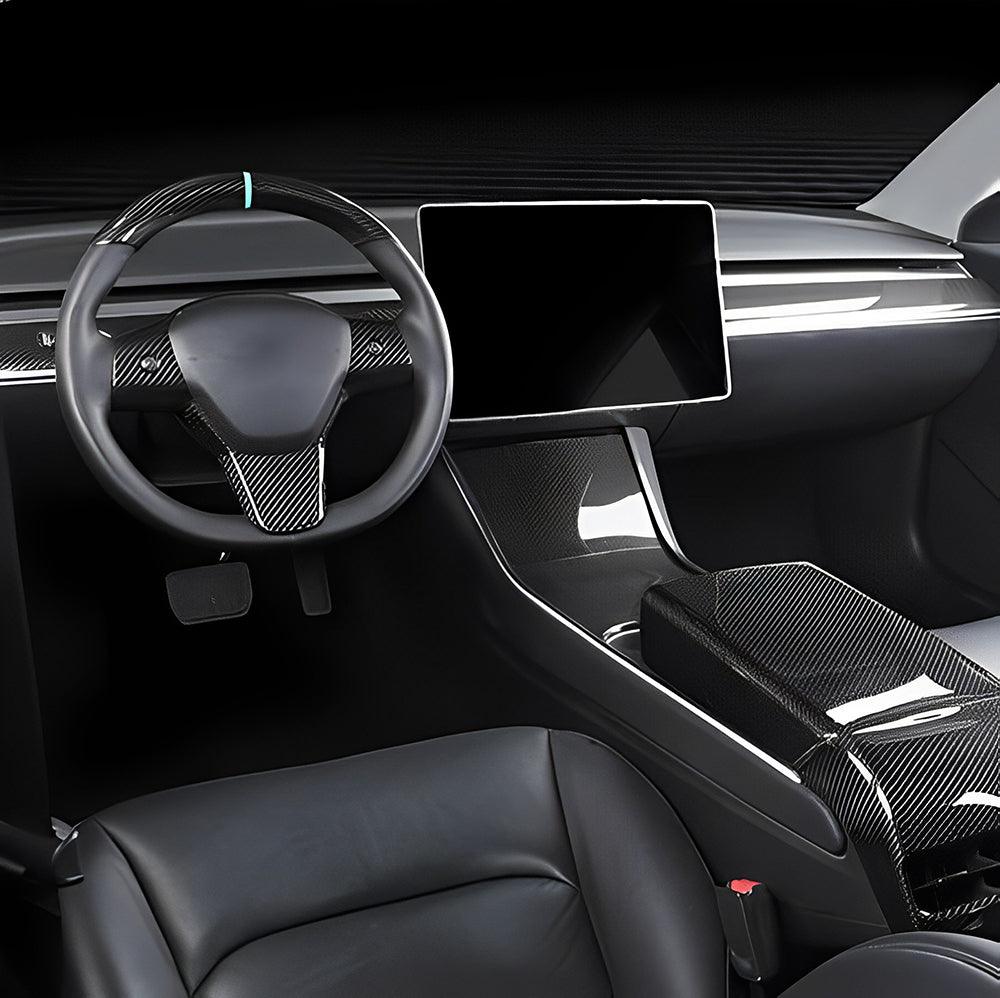 [Real Carbon Fiber] One-piece Steering Wheel Cover For Tesla Model 3/Y Accessories (2017-2023)