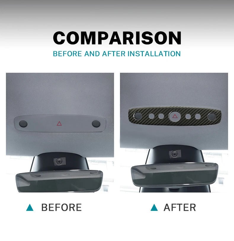 [Real Carbon Fiber] Reading Light Cover For Tesla 2024+ Model 3 Highland