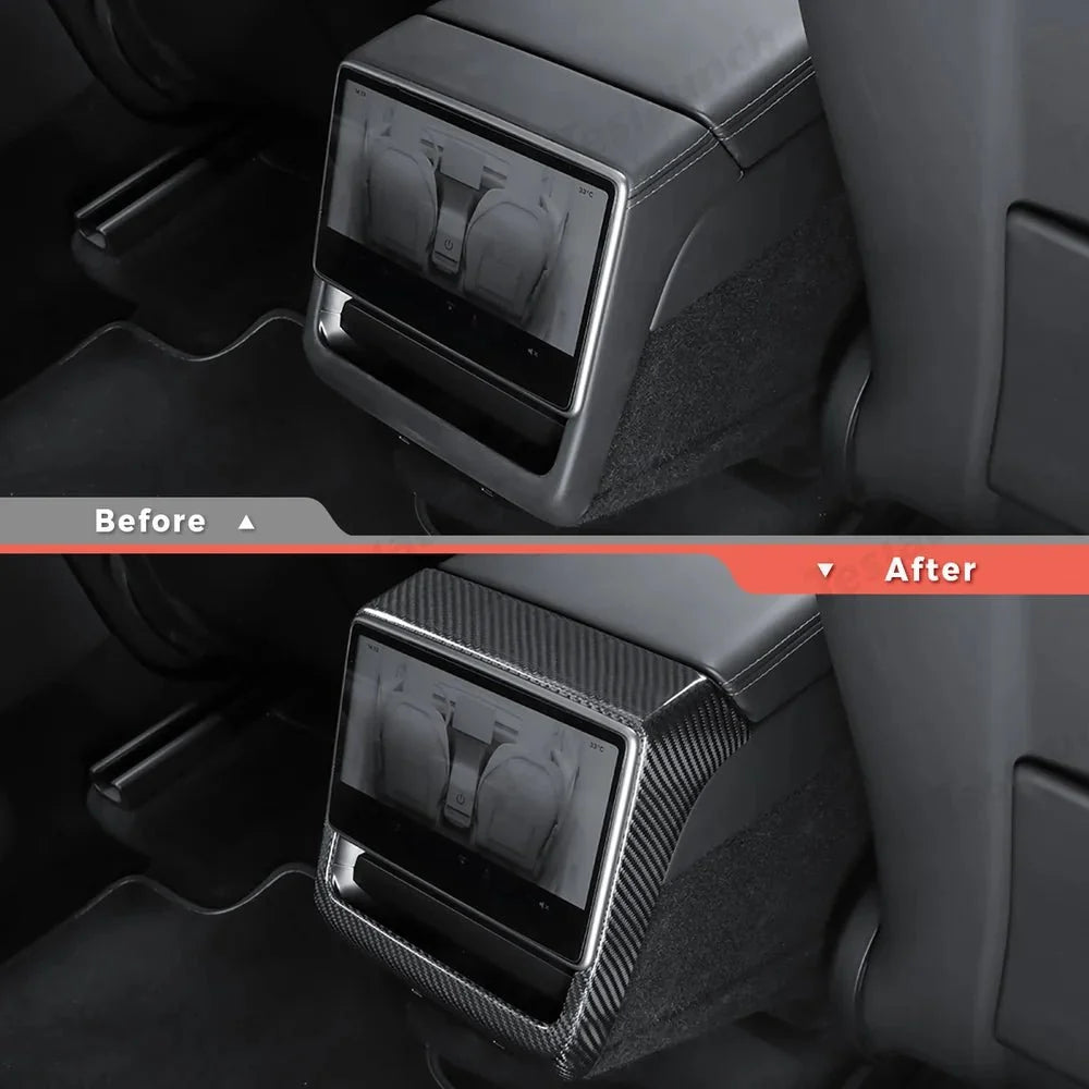 [Real Carbon Fiber] Rear AC Vent Cover for Tesla Model Y Juniper 2025+