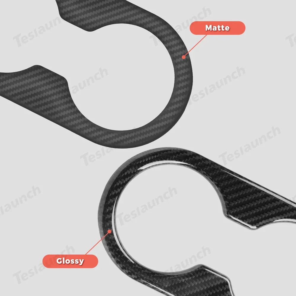 [Real Carbon Fiber] Rear Armrest Cup Holder Cover for Tesla Model Y Juniper 2025+