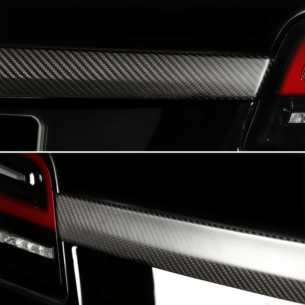 [Real Carbon Fiber] Rear Tailgate Trim Strip Cover for Model S 2022.06+