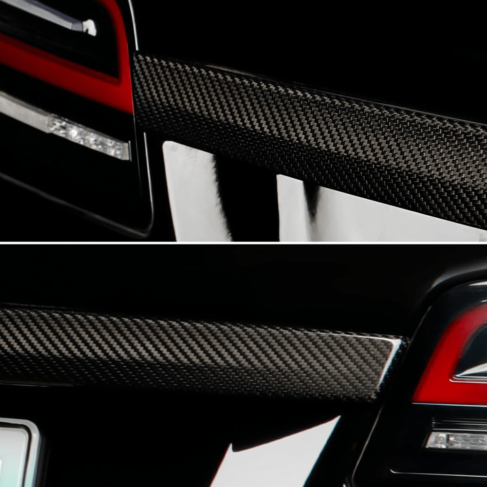 [Real Carbon Fiber] Rear Tailgate Trim Strip Cover for Model S 2022.06+