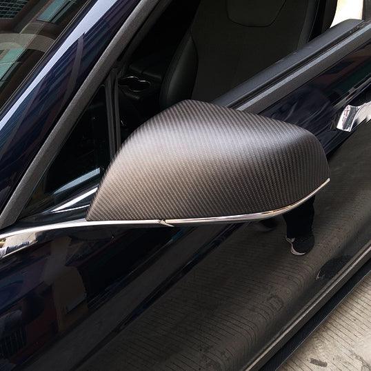 [Real Carbon Fiber] Rear View Mirror Covers For Tesla Model X (1 Pair) (2015-2020)