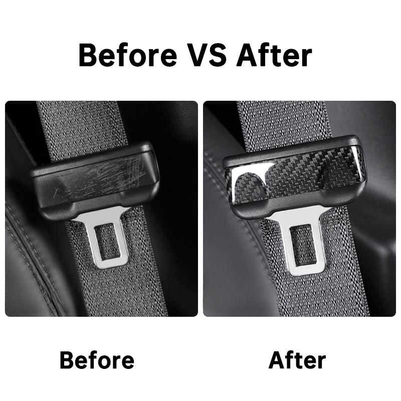[Real Carbon Fiber] Seat Belt Fascia Cover For Model 3/Y Accessories (2017+)