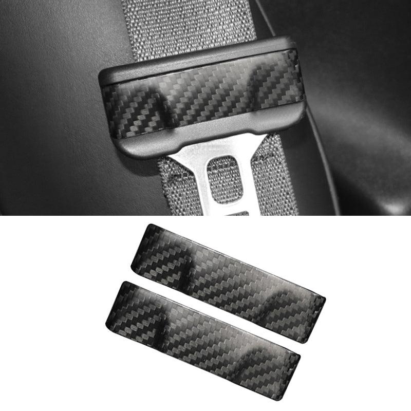 [Real Carbon Fiber] Seat Belt Fascia Cover For Model 3/Y Accessories (2017+)