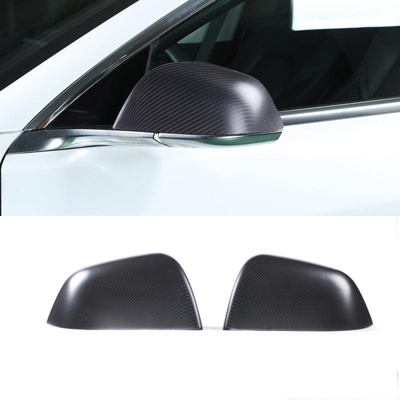 [Real Carbon Fiber] Side Mirror Cover for Tesla Model Y, Rear View Mirrors Cover Cap (1 Pair), OEM Style (2020-2024)