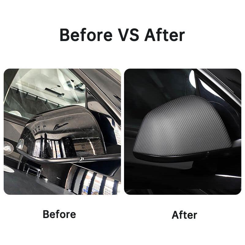 [Real Carbon Fiber] Side Mirror Cover for Tesla Model Y, Rear View Mirrors Cover Cap (1 Pair), OEM Style (2020-2024)