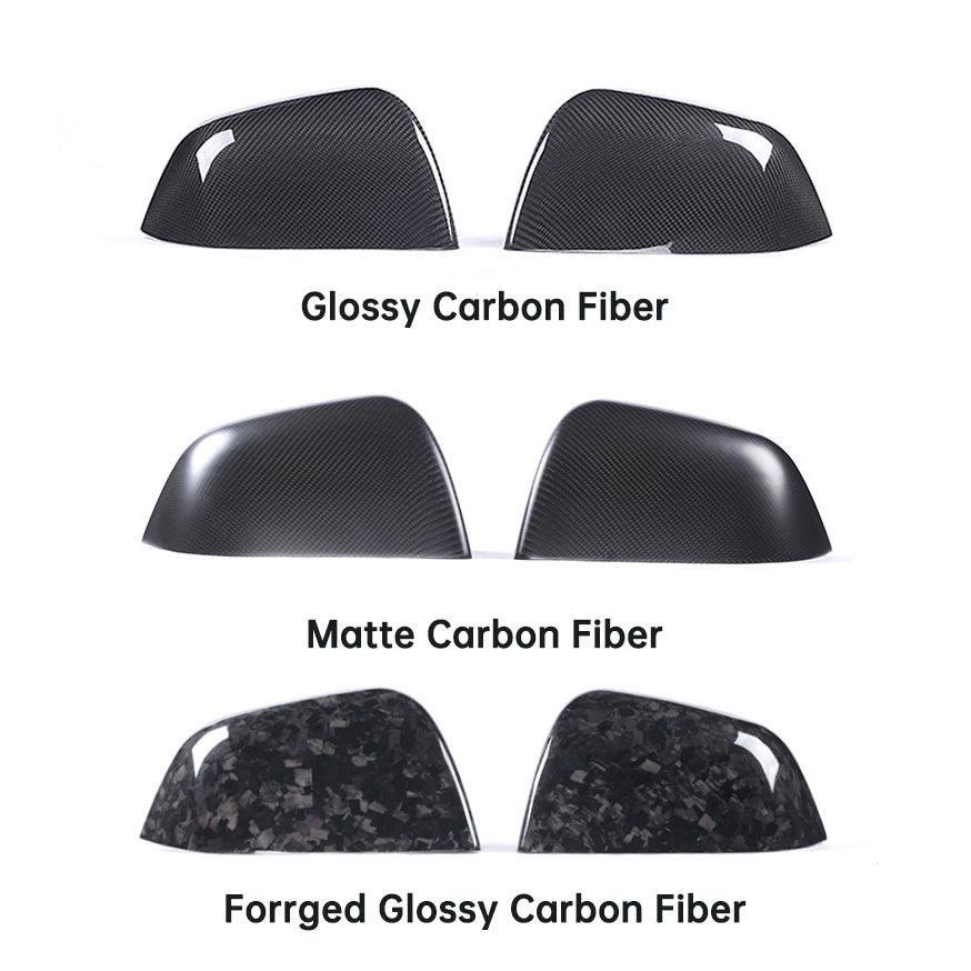 [Real Carbon Fiber] Side Mirror Cover for Tesla Model Y, Rear View Mirrors Cover Cap (1 Pair), OEM Style (2020-2024)