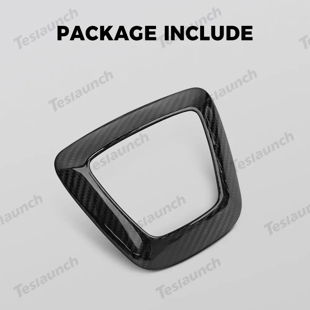 [Real Carbon Fiber] Steering Wheel Airbag Center Trim Cover for Tesla Model Y Juniper 2025+