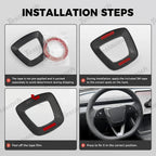 [Real Carbon Fiber] Steering Wheel Airbag Center Trim Cover for Tesla Model Y Juniper 2025+
