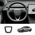 [Real Carbon Fiber] Steering Wheel Airbag Center Trim Cover for Tesla Model Y Juniper 2025+