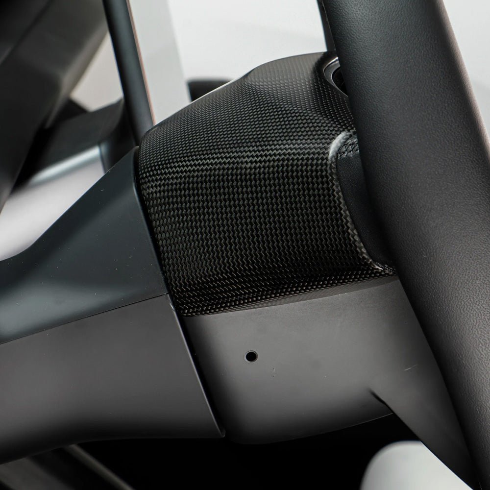 [Real Carbon Fiber] Steering Wheel Base Upper Trim Cover for Tesla Model 3 Highland 2024+