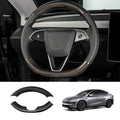 [Real Carbon Fiber] Steering Wheel Caps Cover for Tesla Model Y Juniper 2025+