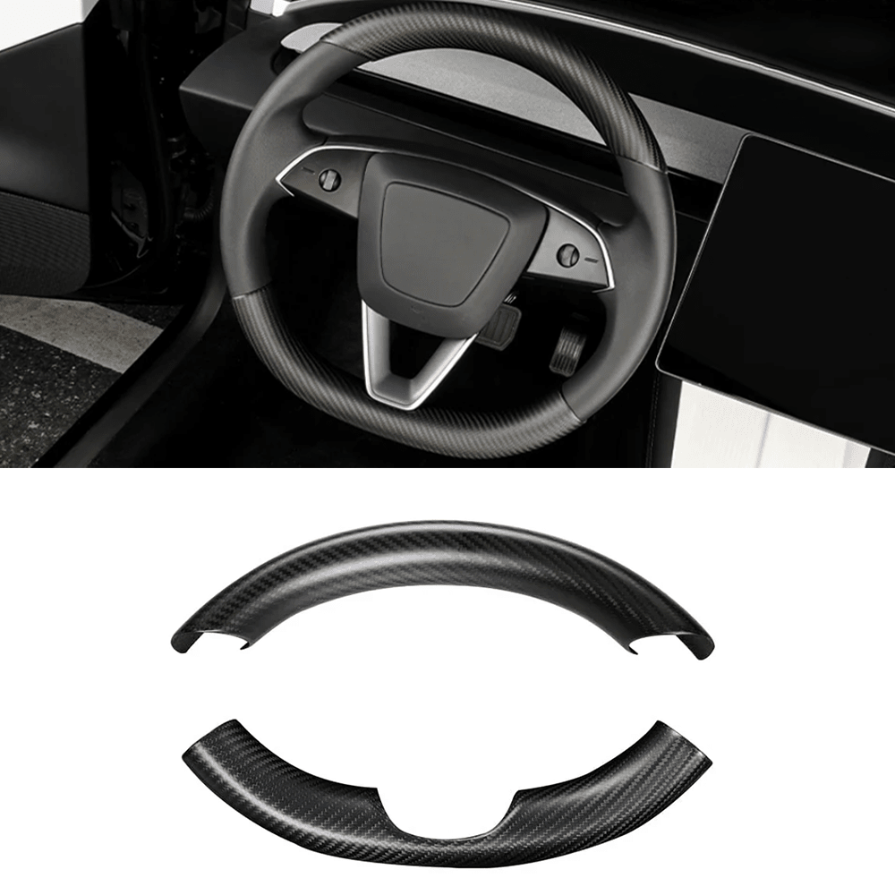 [Real Carbon Fiber] Steering Wheel Caps Cover For Tesla 2024+ Model 3 Highland