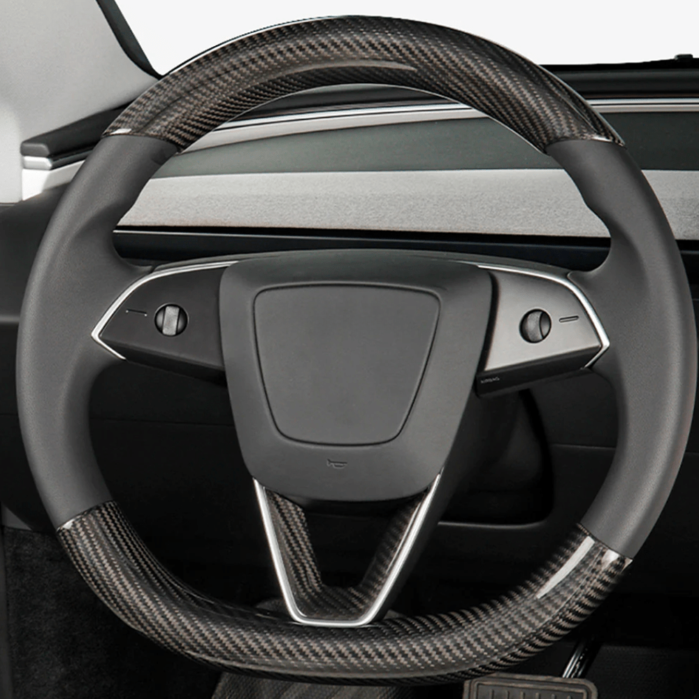 [Real Carbon Fiber] Steering Wheel Caps Cover for Tesla Model Y Juniper 2025+