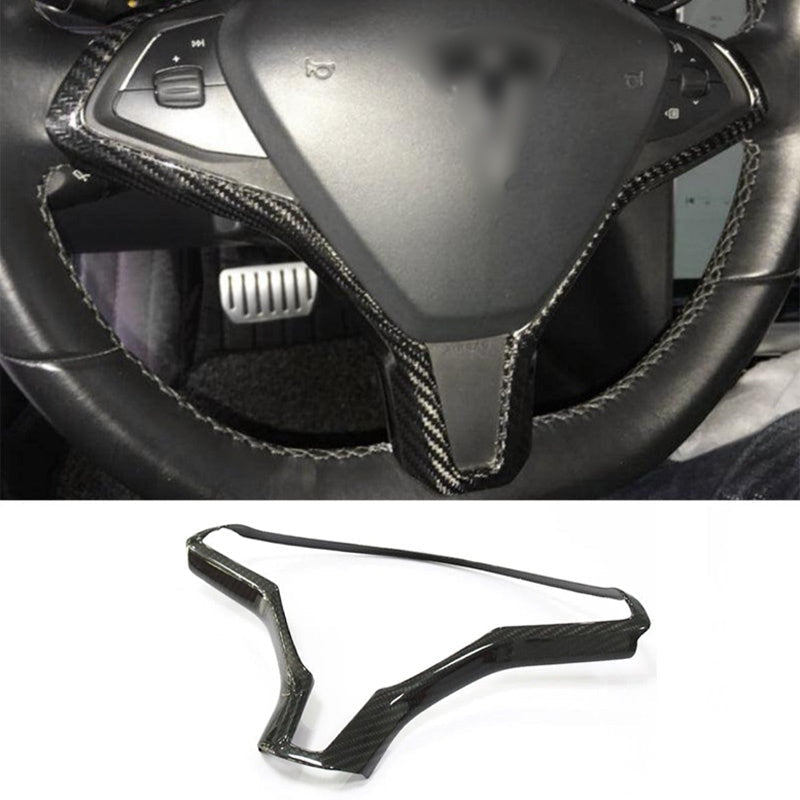 [Real Carbon Fiber] Steering Wheel Frame Cover Trim for Model X/S