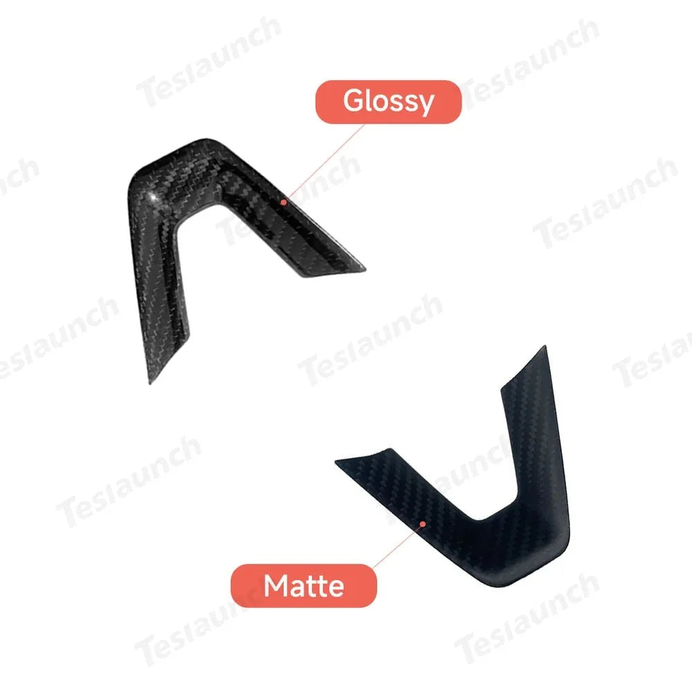 [Real Carbon Fiber] Steering Wheel Panel Covers (2PCS) for Tesla Model 3 Highland 2024+