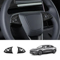 [Real Carbon Fiber] Steering Wheel Panel Covers (2PCS) for Tesla Model 3 Highland 2024+