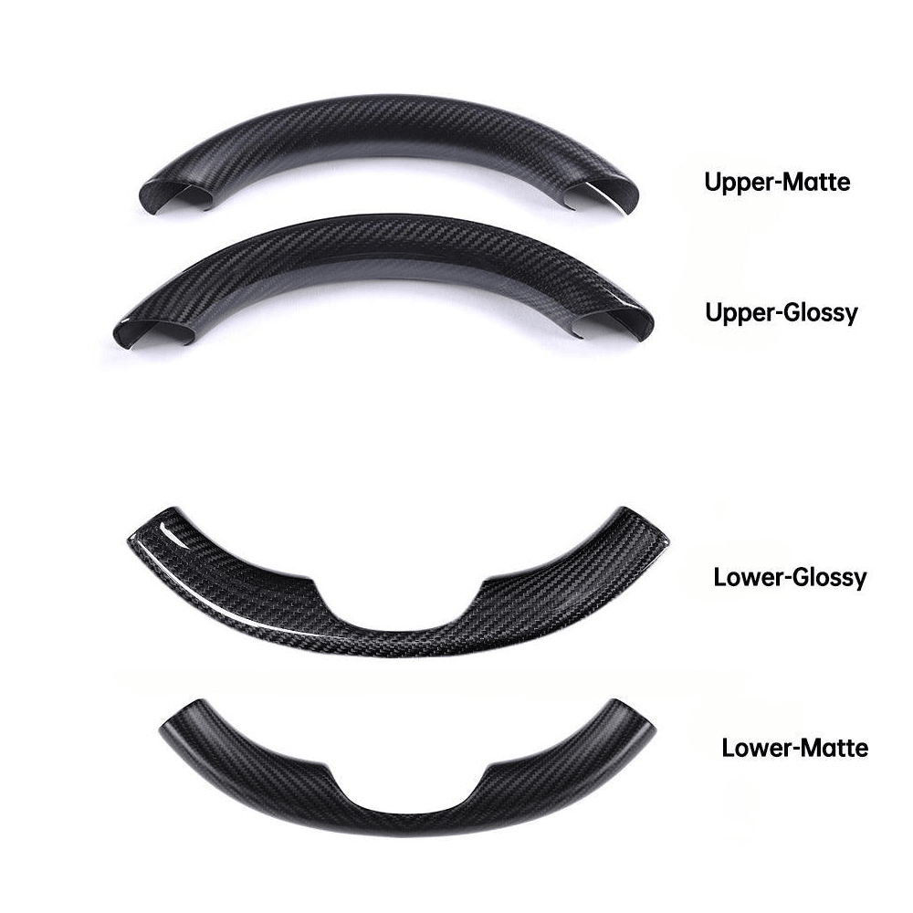 [Real Carbon Fiber] Steering Wheel Upper/Lower Cover For Tesla Model 3/Y Accessories (2017-2023)
