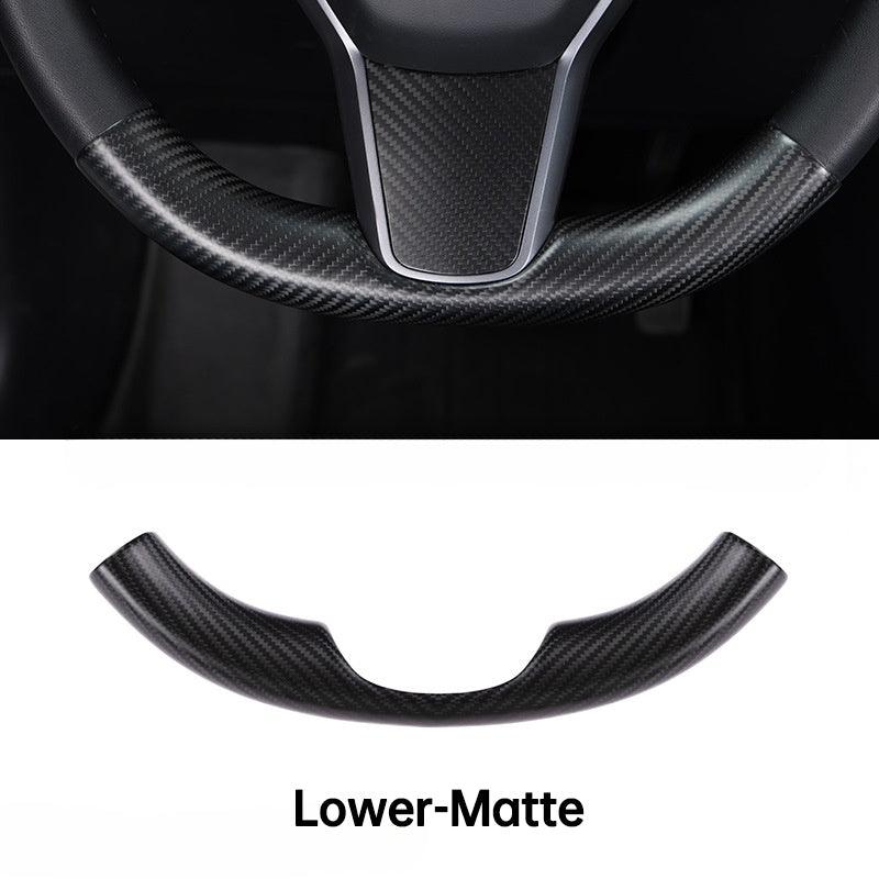 [Real Carbon Fiber] Steering Wheel Upper/Lower Cover For Tesla Model 3/Y Accessories (2017-2023)