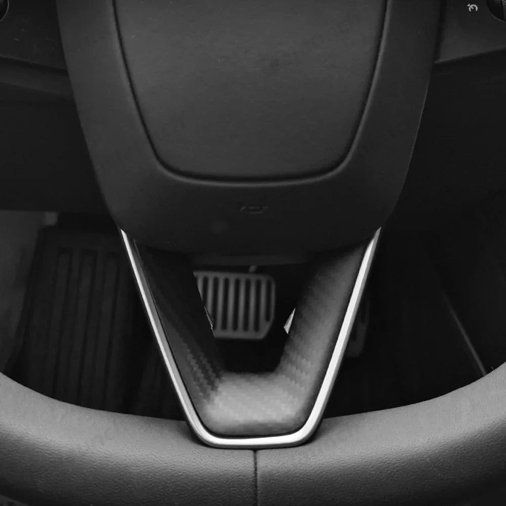 [Real Carbon Fiber] Steering Wheel V-Cover for Tesla Model Y Juniper 2025+