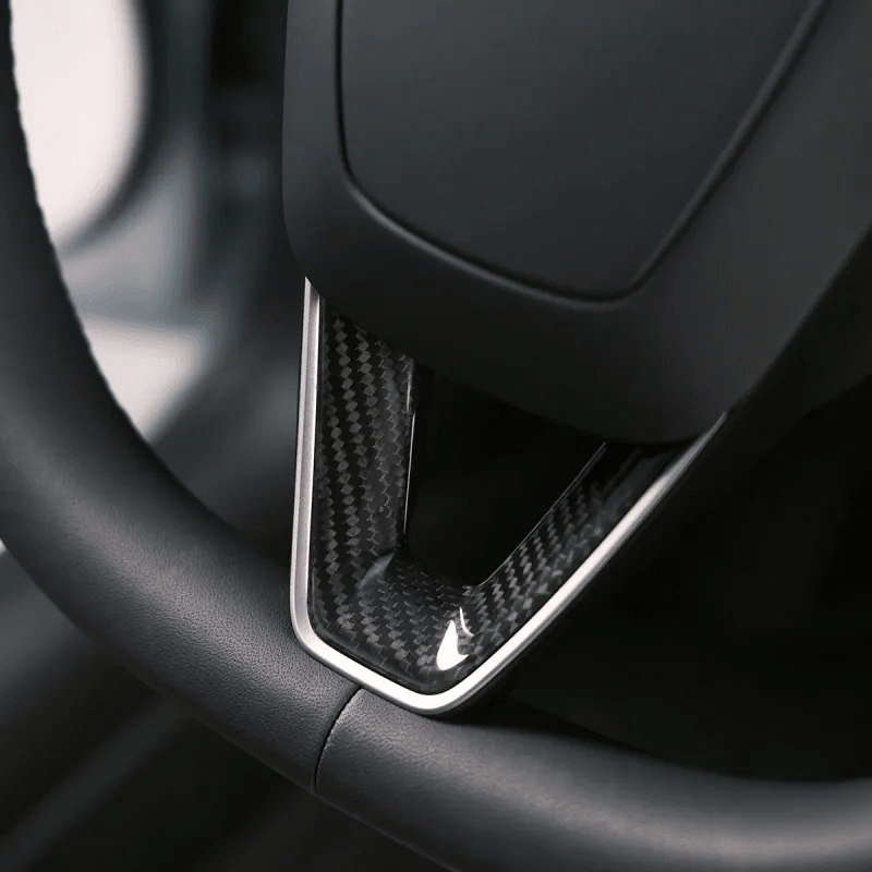[Real Carbon Fiber] Steering Wheel V-Cover for Tesla Model Y Juniper 2025+