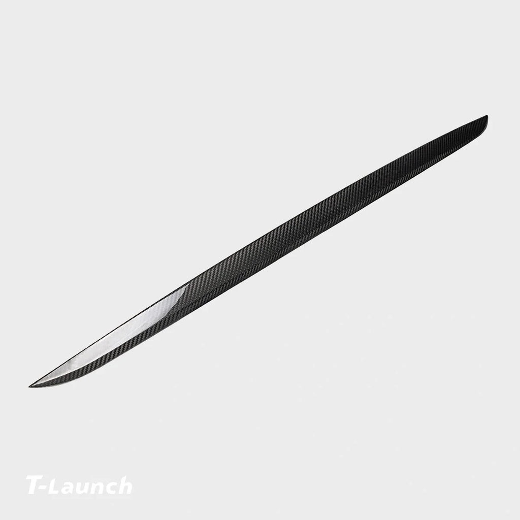 [Real Carbon Fiber] Trunk Chrome Delete Applique Tailgate Trim For Tesla Model X 2021+ (No hole style)