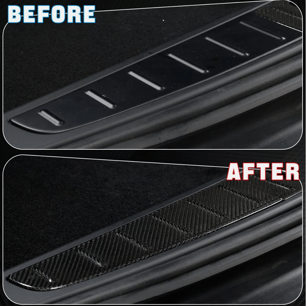 [Real Carbon Fiber] Trunk Sill Trim Covers (3 PCS) for Tesla Model X 2015-2023