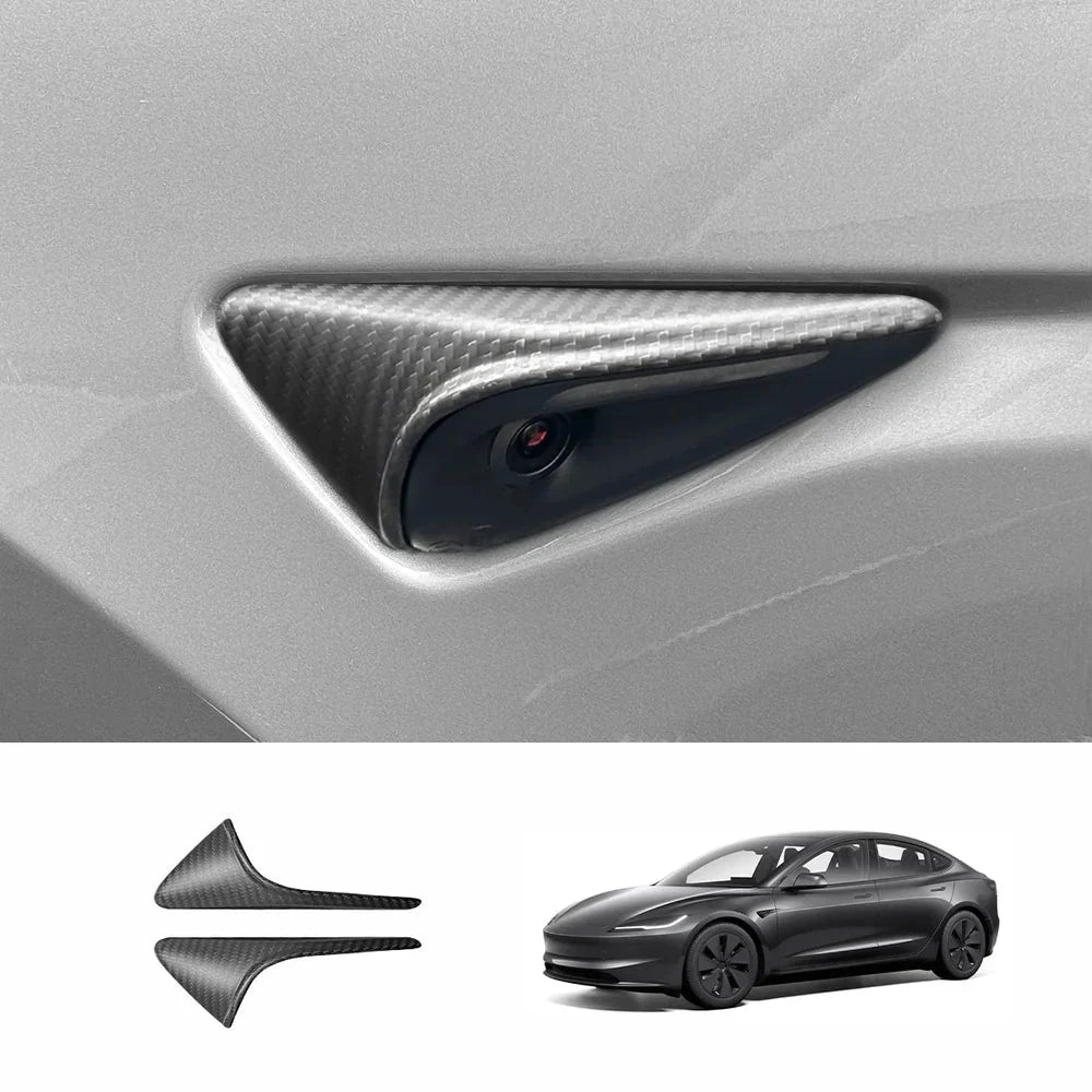 [Real Carbon Fiber] Turn Signal Camera Overlay Covers For Tesla Model 3 Highland (2 Pcs)