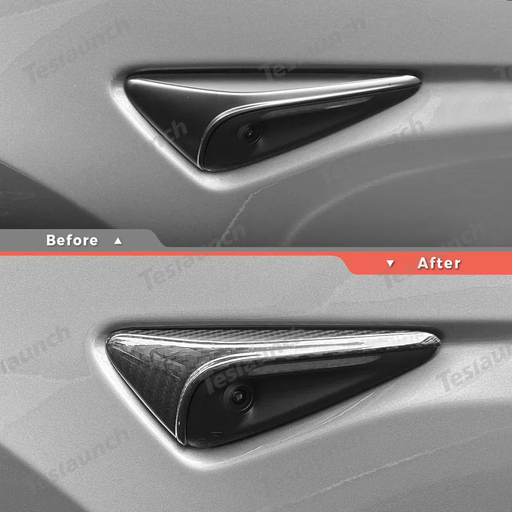 [Real Carbon Fiber] Turn Signal Camera Overlay Covers For Tesla Model 3 Highland (2 Pcs)