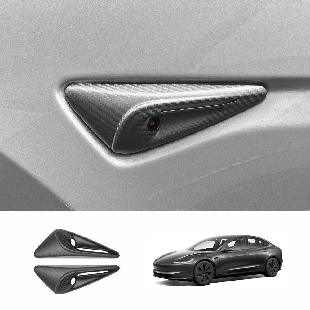 [Real Carbon Fiber] Turn Signal Camera Overlay Covers For Tesla Model 3 Highland (2 Pcs)