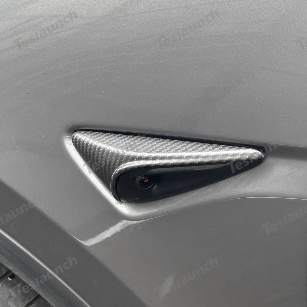 [Real Carbon Fiber] Turn Signal Camera Overlay Covers For Tesla Model 3 Highland (2 Pcs)