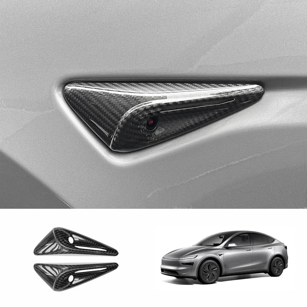 [Real Carbon Fiber] Turn Signal Camera Overlay Covers For Tesla Model Y Juniper 2025+ (2 Pcs)