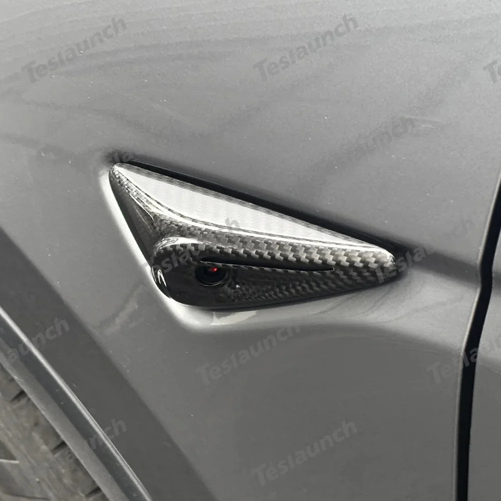 [Real Carbon Fiber] Turn Signal Camera Overlay Covers For Tesla Model 3 Highland (2 Pcs)