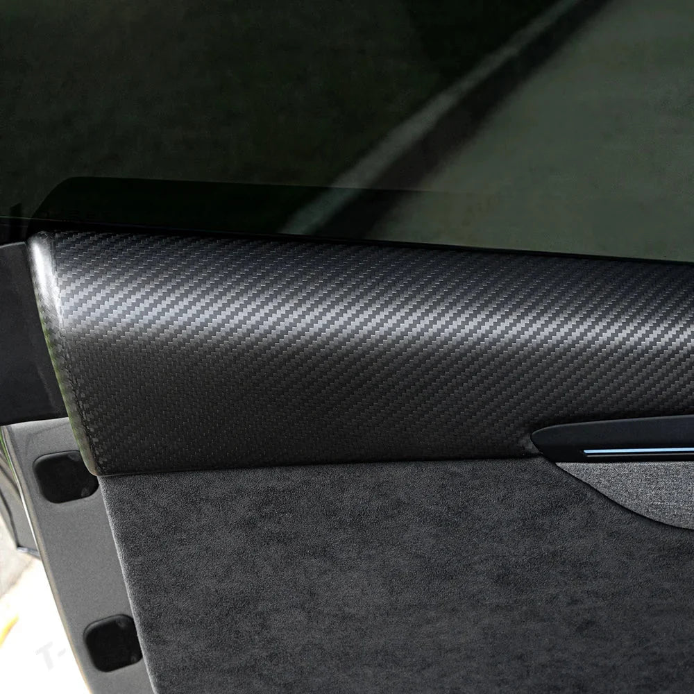 [Real Carbon Fiber] Upper Door Panel Trim Overlay Covers for Tesla Model Y Juniper 2025+