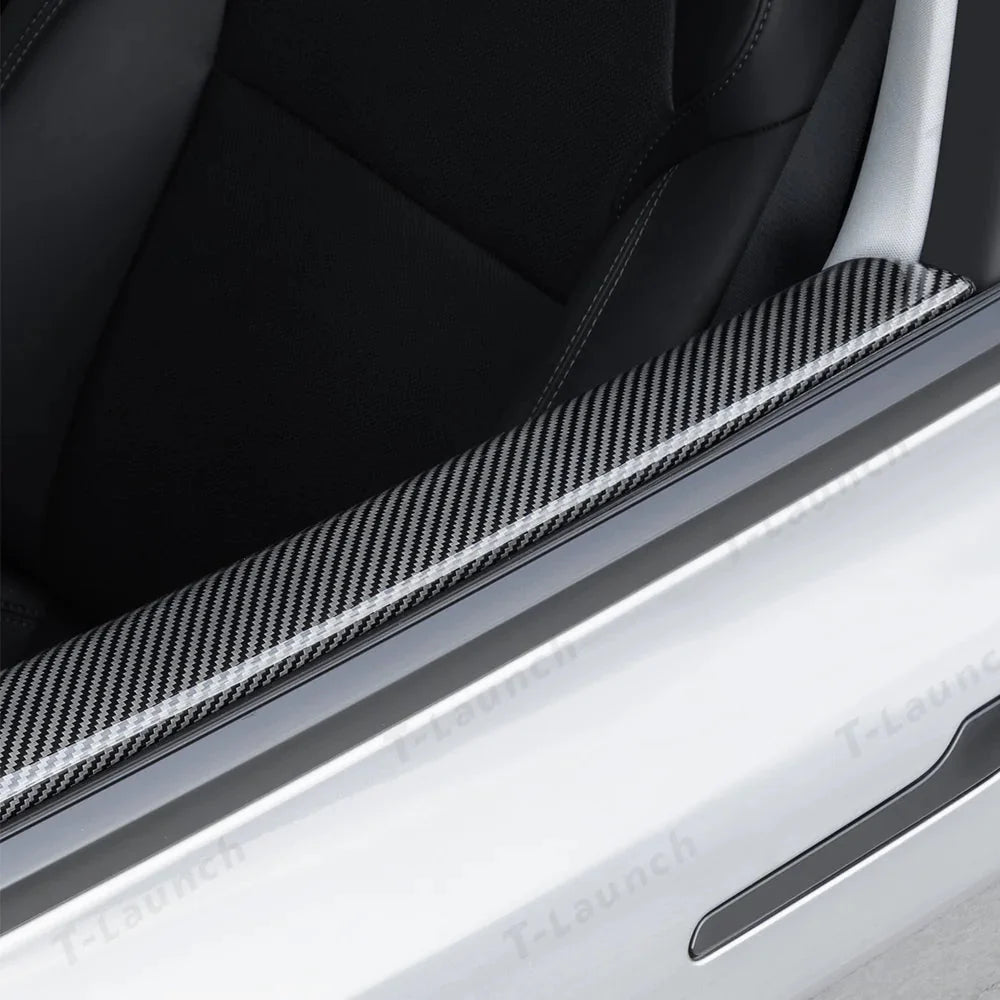 [Real Carbon Fiber] Upper Door Panel Trim Overlay Covers for Tesla Model Y Juniper 2025+