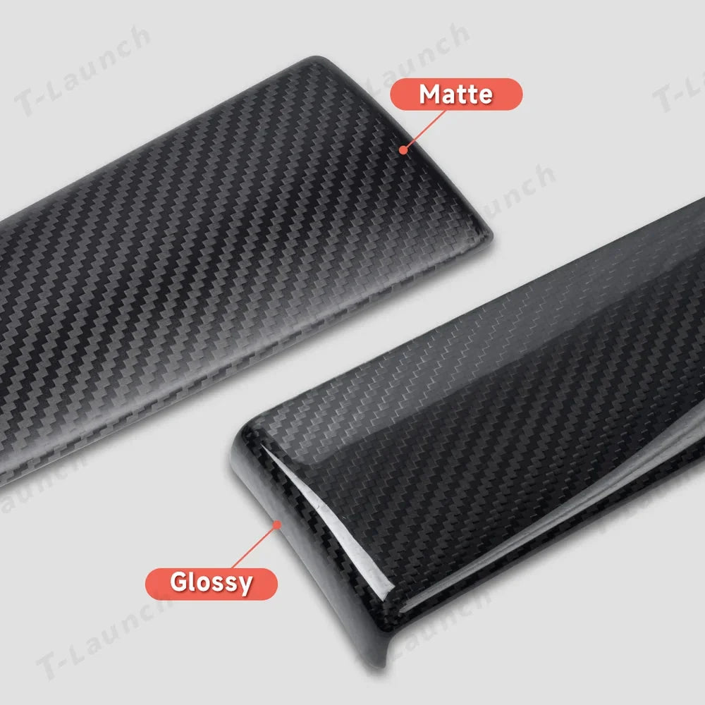 [Real Carbon Fiber] Upper Door Panel Trim Overlay Covers for Tesla Model Y Juniper 2025+