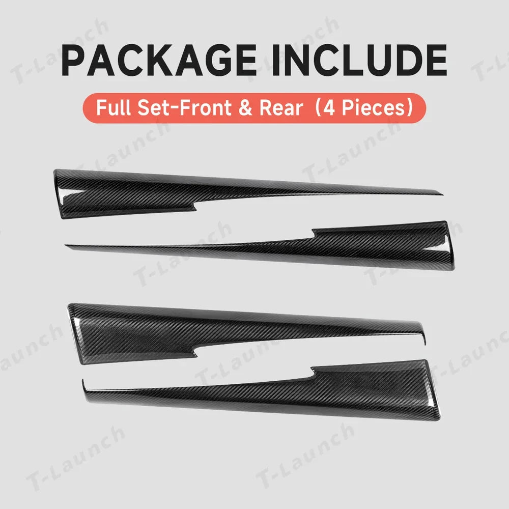 [Real Carbon Fiber] Upper Door Panel Trim Overlay Covers for Tesla Model Y Juniper 2025+
