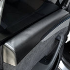 [Real Carbon Fiber] Upper Door Panel Trim Overlay Covers for Tesla Model Y Juniper 2025+