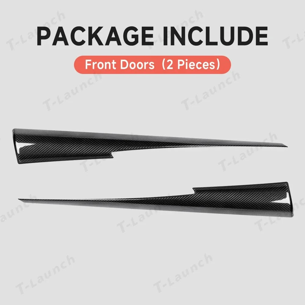 [Real Carbon Fiber] Upper Door Panel Trim Overlay Covers for Tesla Model Y Juniper 2025+