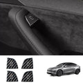 Real Carbon Fiber Window Switch Button Cover Sticker 4 PCS For Tesla Model 3 Highland 2024+ / Model Y Juniper 2025+