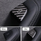 Real Carbon Fiber Window Switch Button Cover Sticker 4 PCS For Tesla Model 3 Highland 2024+ / Model Y Juniper 2025+