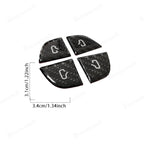 Real Carbon Fiber Window Switch Button Cover Sticker 4 PCS For Tesla Model 3 Highland 2024+ / Model Y Juniper 2025+