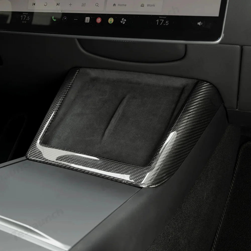 [Real Carbon Fiber] Wireless Charging Area Trim for Tesla Model Y Juniper 2025+