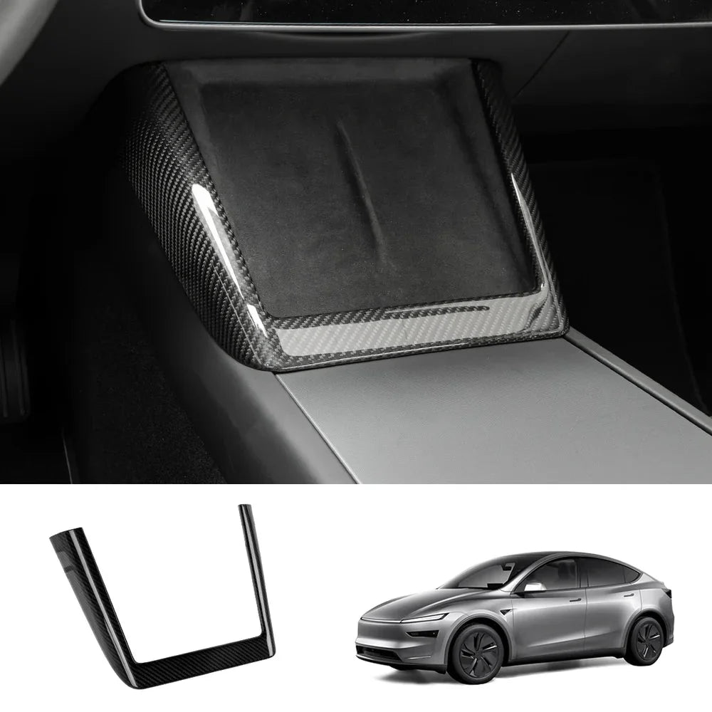[Real Carbon Fiber] Wireless Charging Area Trim for Tesla Model Y Juniper 2025+