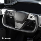 [Real Carbon Fiber] Yoke Steering Wheel Cover Overlay Plate Panel For Model S/X (2021+)