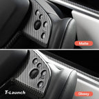 [Real Carbon Fiber] Yoke Steering Wheel Cover Overlay Plate Panel For Model S/X (2021+)